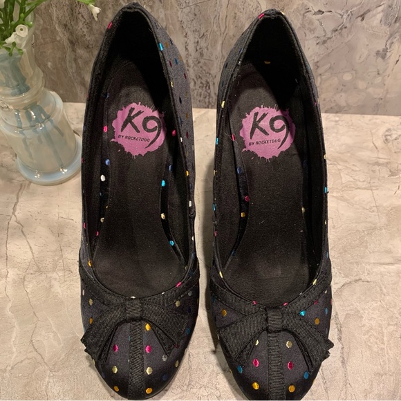 K9s by Rocket Dog multi colored polka dot 3 3/4" heels.  EUC. - Picture 3 of 4